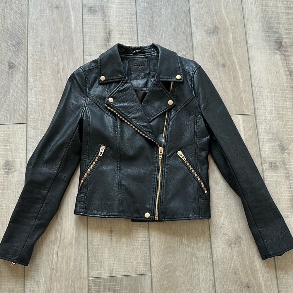 blank nyc moto leather jacket size small